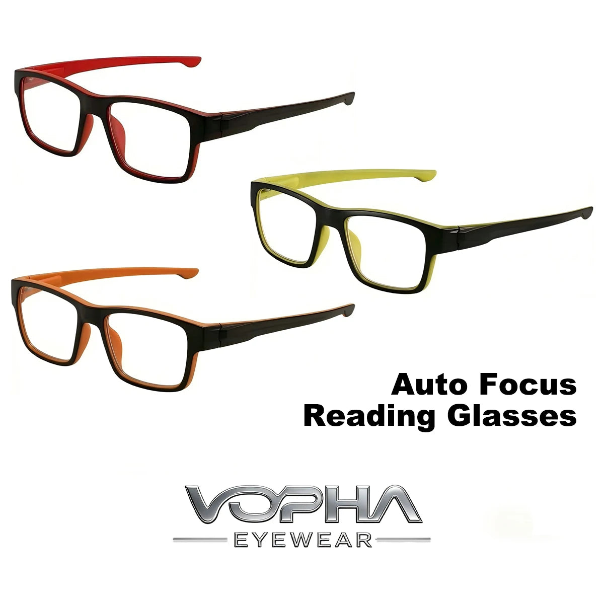 VOPHA L30 Adaptive Focus Reading Glasses – Blue Light Blocking Reading Glasses Qst 3 pack