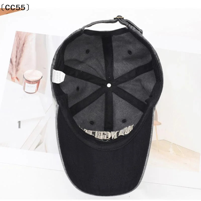Retro Washed Denim Baseball Cap – Wide Brim Sun Hat Denim Baseball Cap Qst