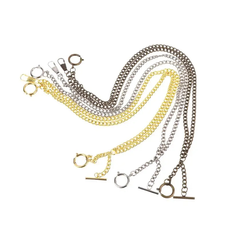 Double Curb Link Pocket Watch Chain Clip for Men & Women Pocket Watch Chain Qme