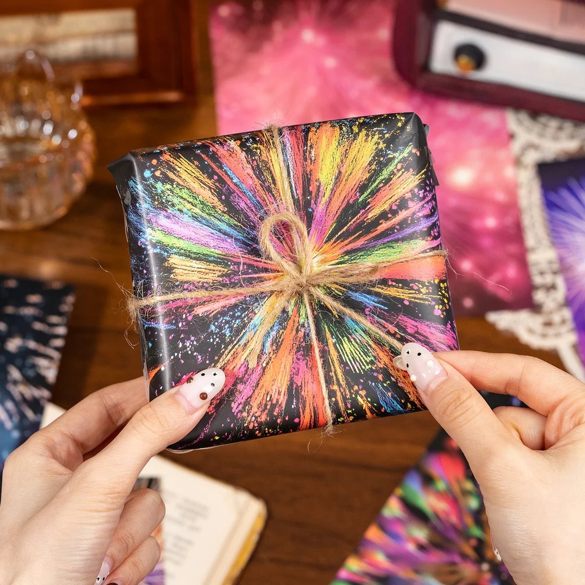 24 Sheets Tearable Scrapbooking Paper – DIY Craft & Wrapping Decorative Craft Paper Qme