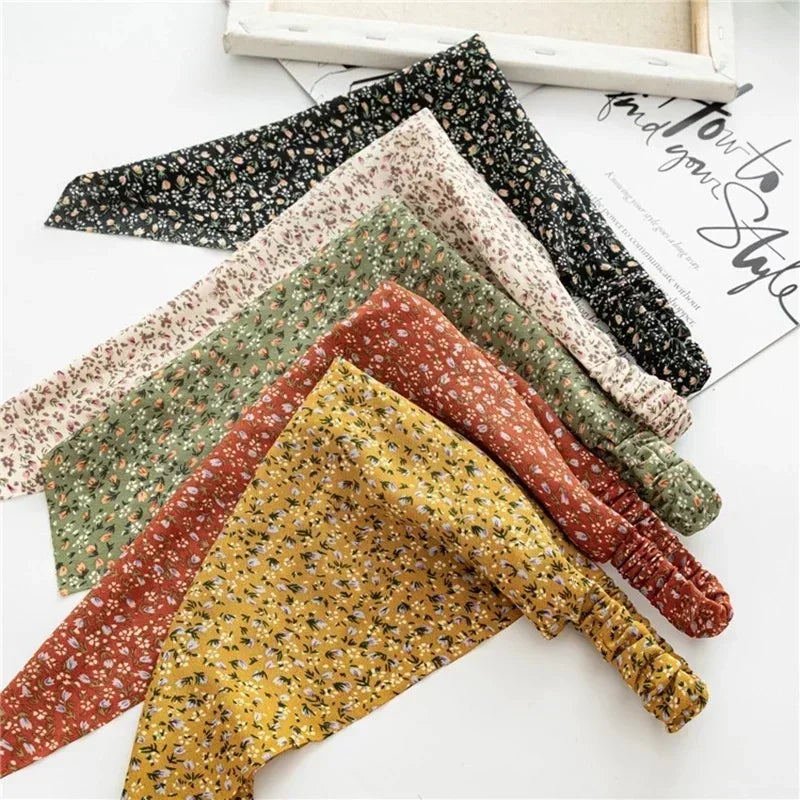 Floral Cotton Kerchief Headscarf – Triangle Head & Wrist Wrap Kerchief Head Wrap Qme