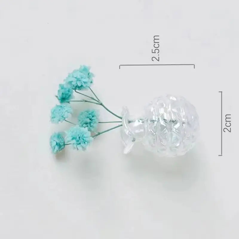 Mini Glass Vase Fridge Magnet with DIY Porcelain Flowers Decorative Fridge Magnet Qme