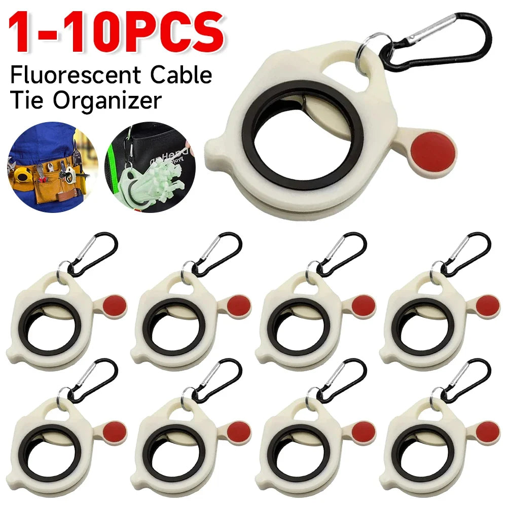 Fluorescent Cable Tie Organizer – Portable Zip Tie Holder Cable Tie Organizer Qme