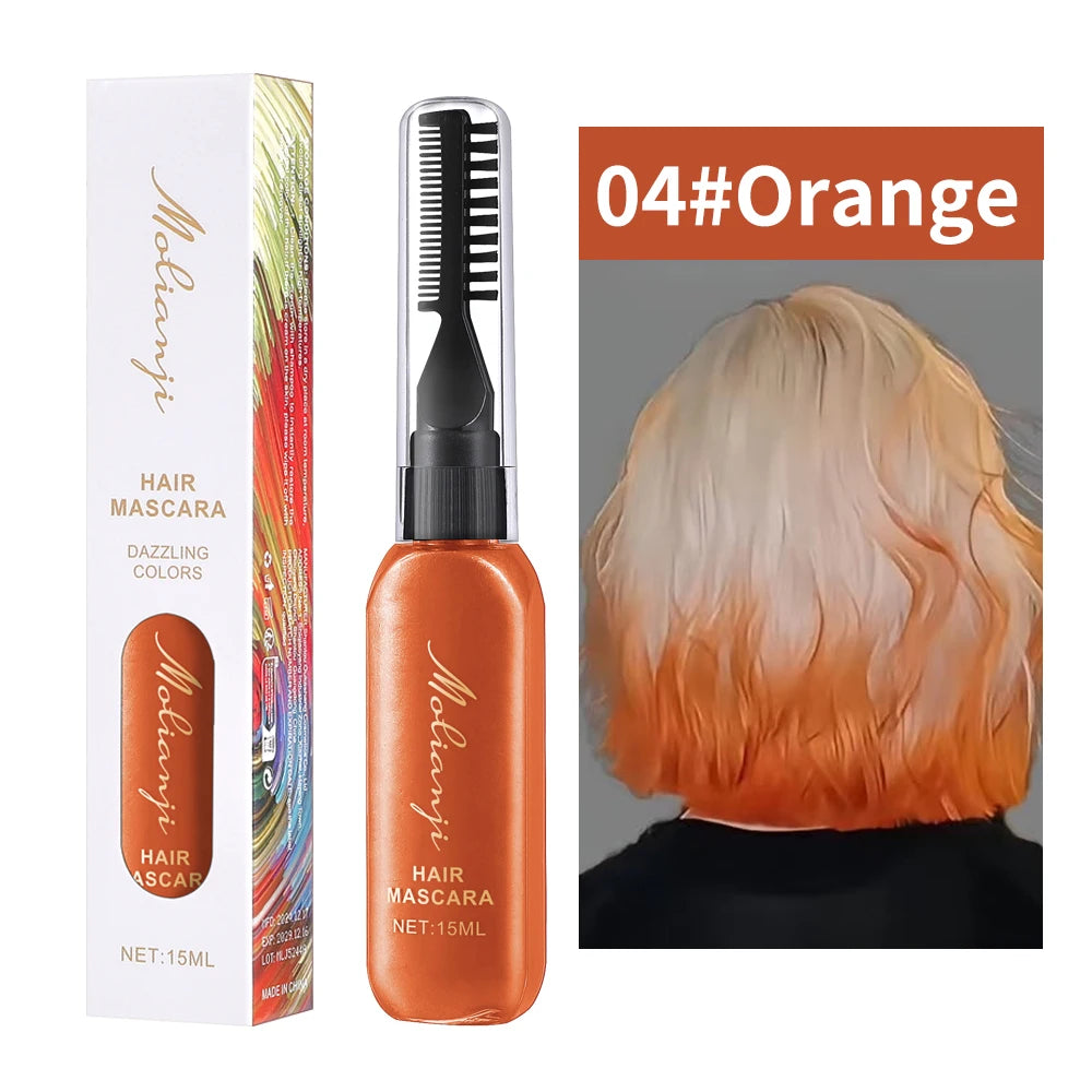 Temporary Hair Color Mascara Wand – Disposable Hair Dye Cream Temporary Hair Color Qst 4 Orange