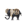Black Gold Elephant Brooch – Rhinestone Enamel Lapel Pin Lapel Pin Brooch Qme style 3