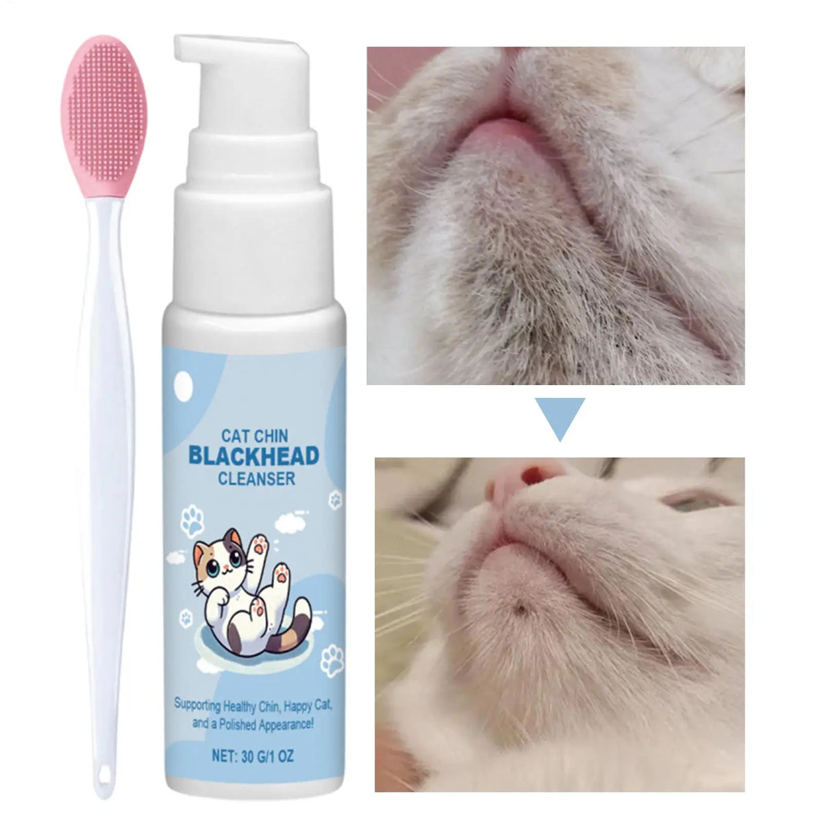 Cat Chin Cleaner Grooming Brush – Deep Cleanse for Cats Cat Grooming Brush Qme Default Title