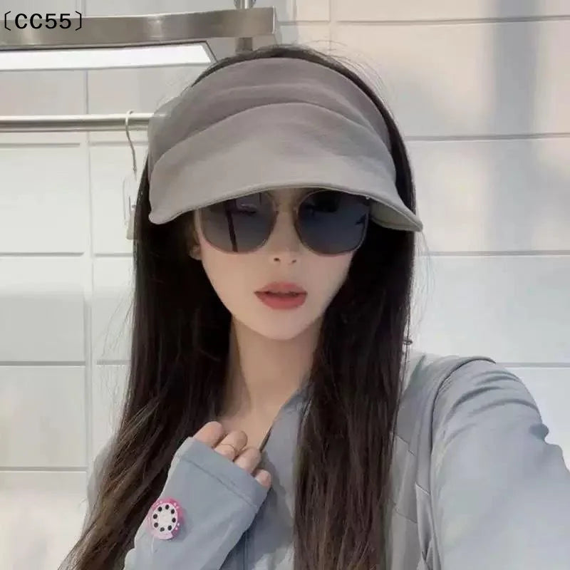 Foldable Organza Visor Cap – Lightweight Sunshade Hat for Women Women's Visor Hat Qst