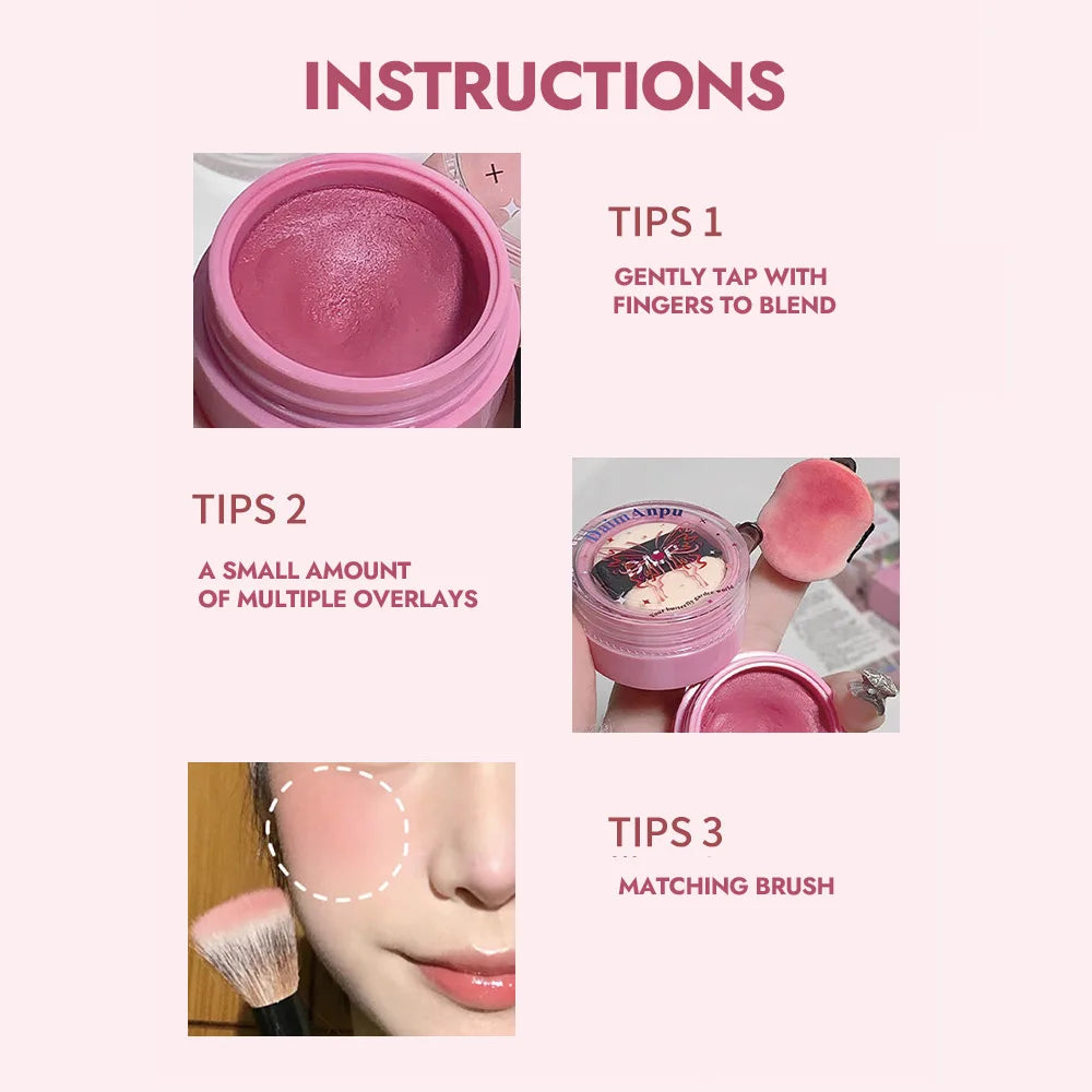 Airy Clay Cream Blusher – Long-Lasting Pigmented Blush | Qme Cream Blush Qme
