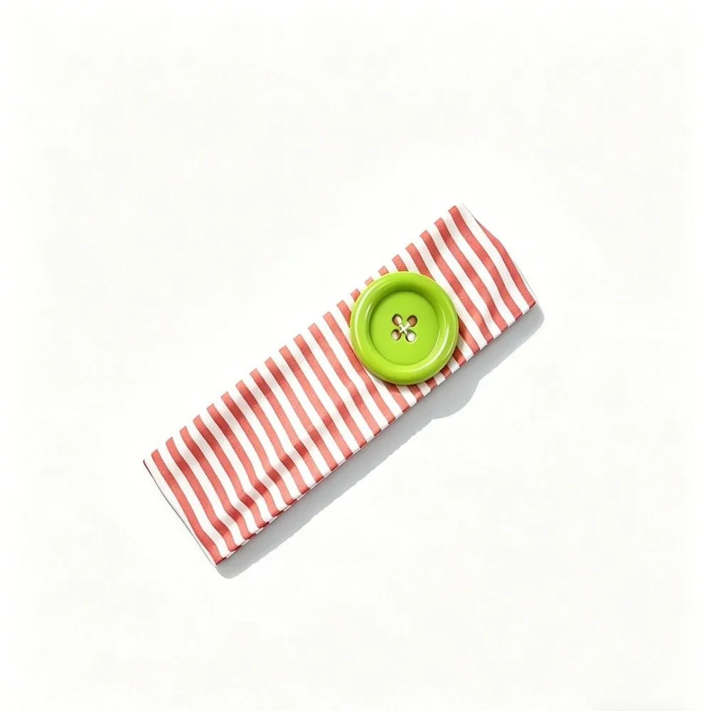 Sports Striped Stretch Headband | Oversized Button, 6 Colors Sports Headband Qme