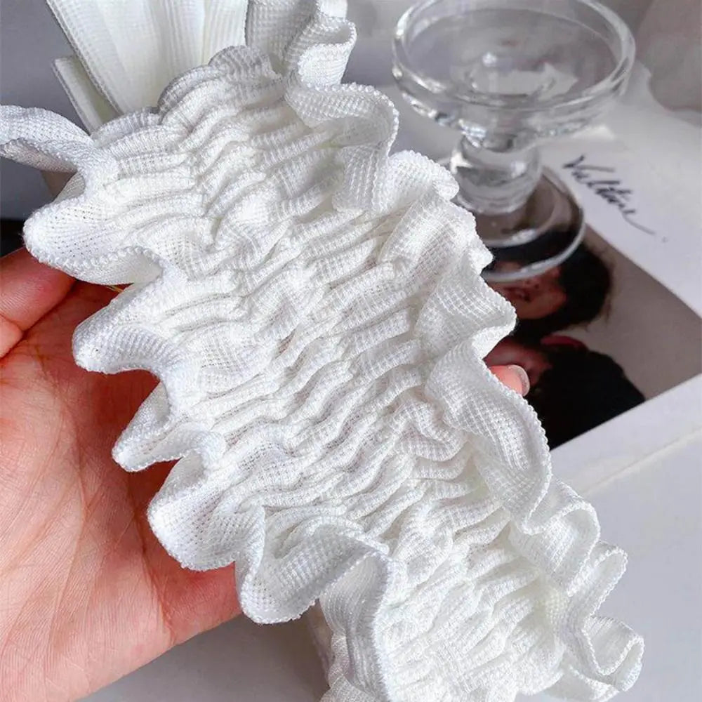 Bow Lace Face Wash Headband – Double-Layer Spa Hairband Spa Wash Headband Qme
