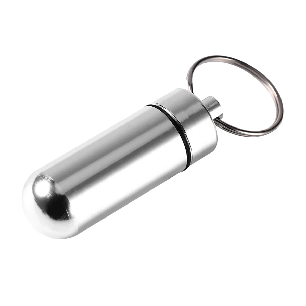 Waterproof Mini Keychain Pill Box | Stainless Steel Travel Case Keychain Pill Case Qme