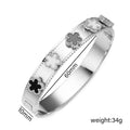 Five-Leaf Flower Stainless Steel Bracelet Bangle | Gold Silver Bracelet Bangle Qme Silver 1
