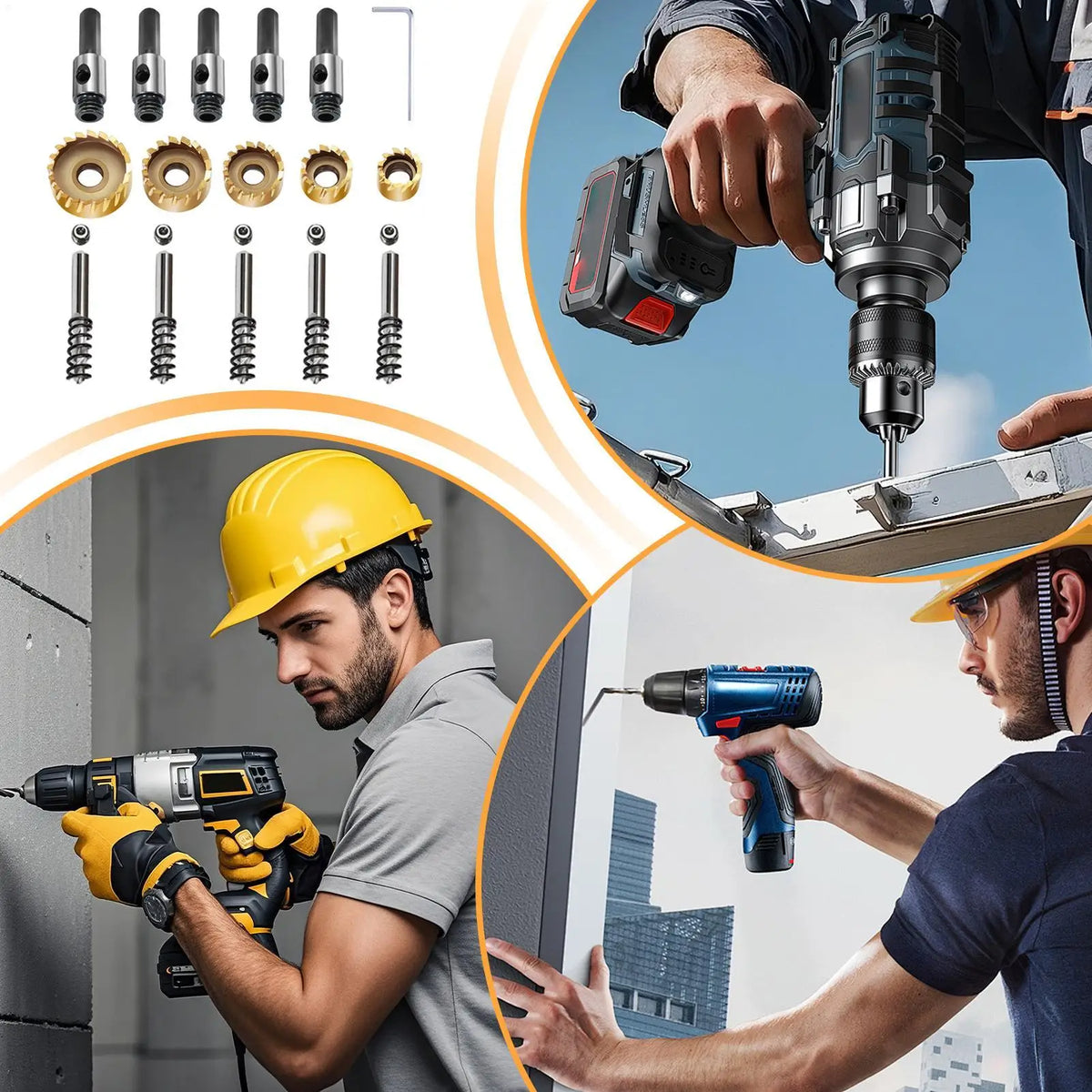 5-Piece Hole Saw Drill Bit Set – High-Speed Wear-Resistant Hole Saw Drill Bit Set Qme