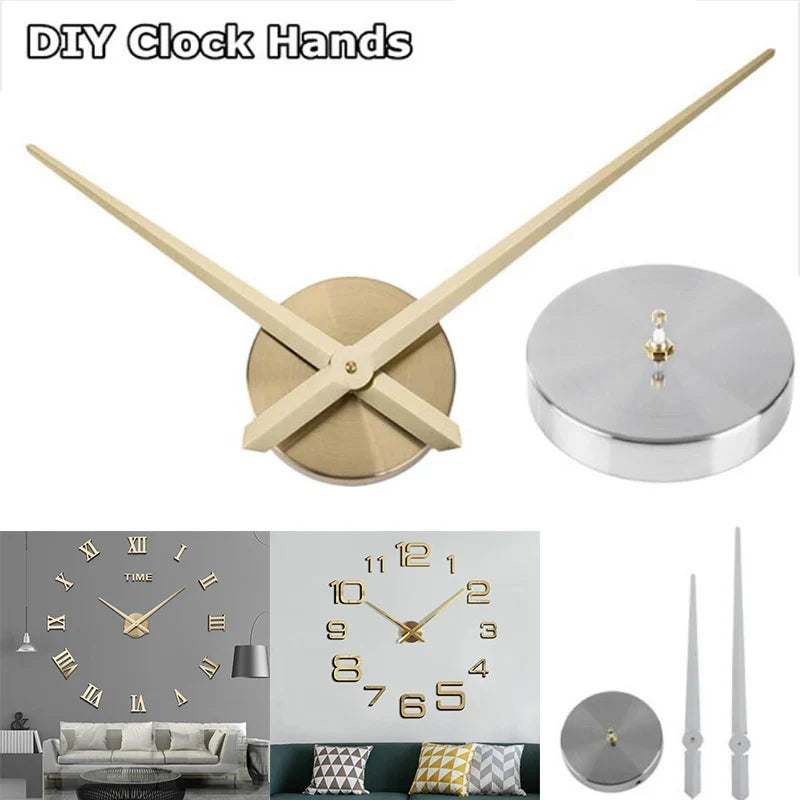 Large 3D DIY Metal Wall Clock – Modern Minimalist Home Decor 3D Wall Clock Qme