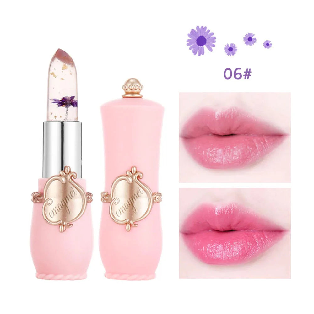 PWYUMAN Flower Jelly Lipstick – Color Changing & Hydrating Jelly Lipstick Qst purple flower
