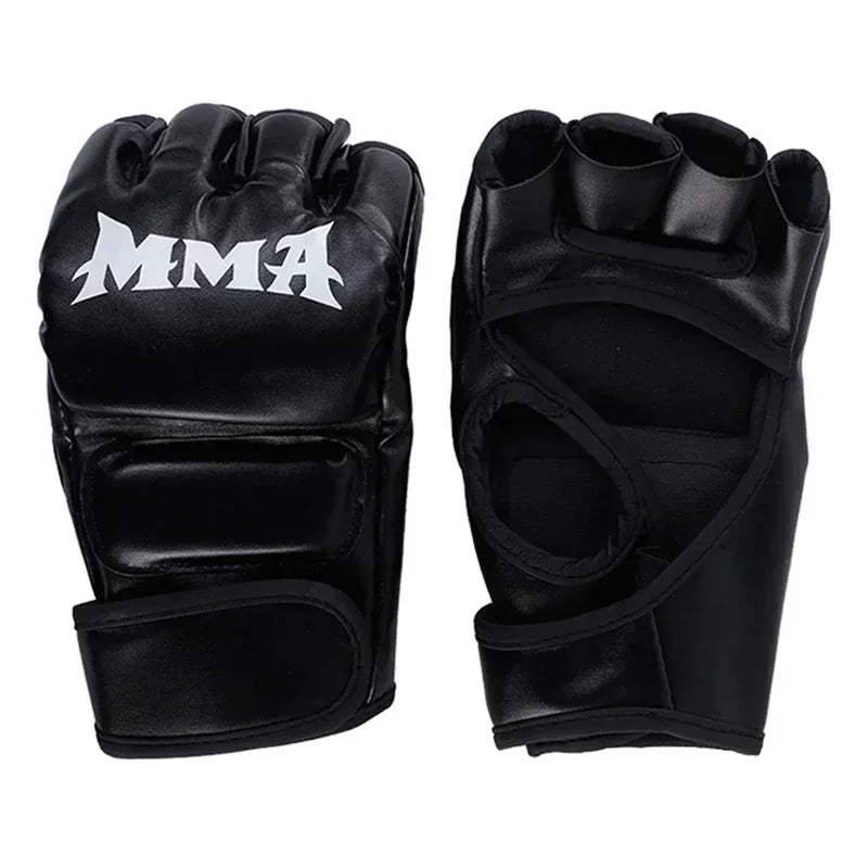 Half-Finger Leather Boxing Gloves – Adult Training Gloves Boxing Training Gloves Qme