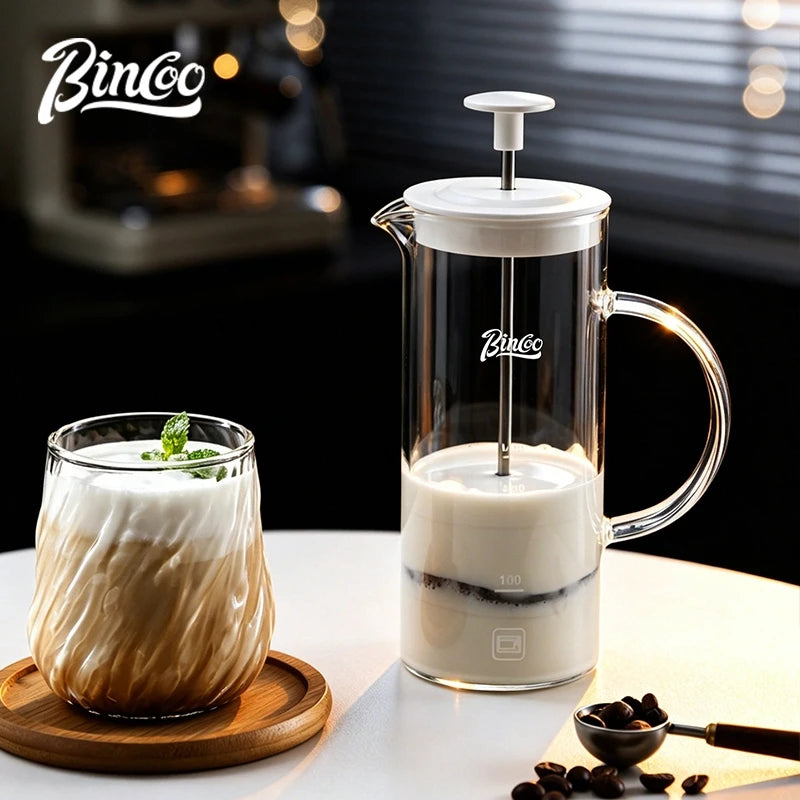 Bincoo French Press 550ml – Glass Cold Brew & Frother Set French Press Set Qst