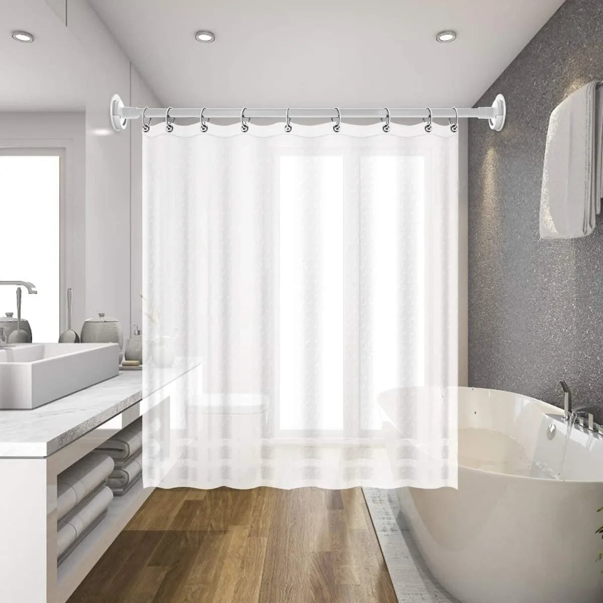 Anti-Fall Shower Curtain Rod Bracket Holder | Secure Grip Curtain Rod Bracket Qme