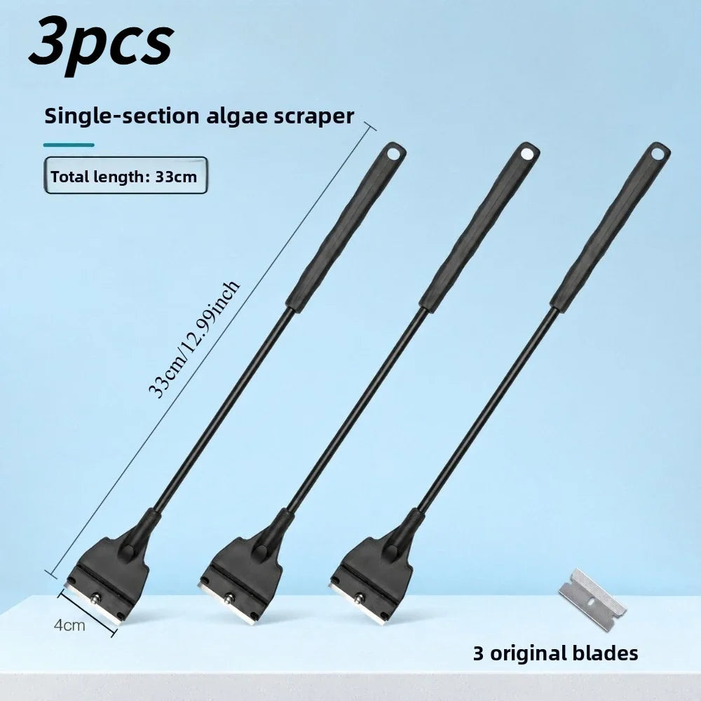 Dual Function Aquarium Algae Scraper & Sand Cleaner | Qme Aquarium Cleaning Tool Qme 33CM 3pcs