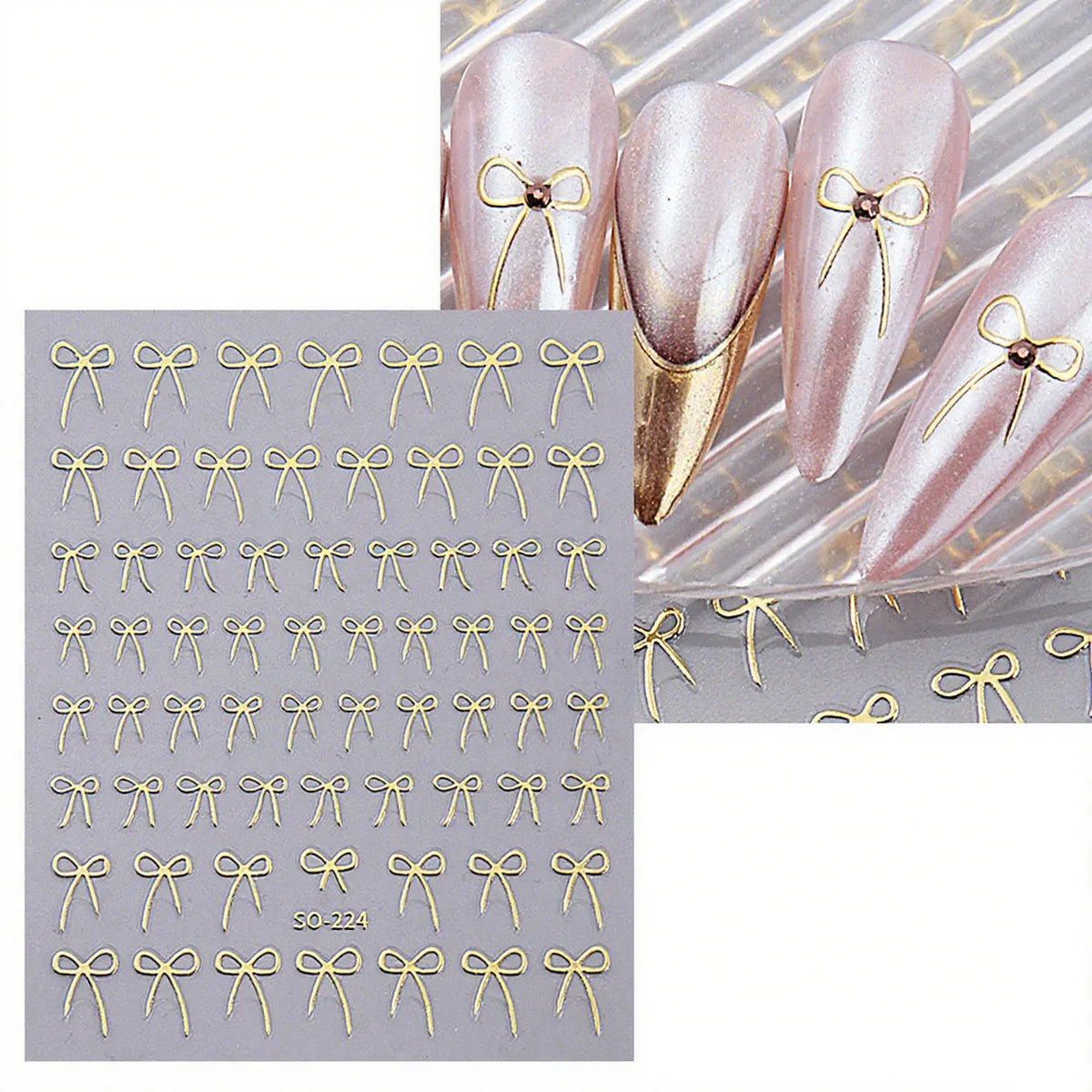 3D Bow Nail Art Stickers – Red Black Pink Bowknot Charms Nail Art Stickers Qme