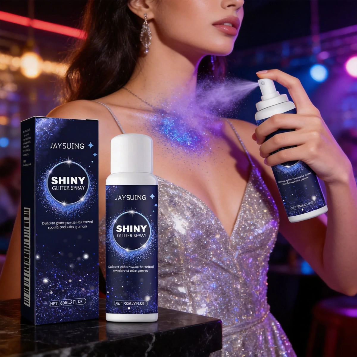 Qme Body Glitter Spray – Long-Lasting Shimmer for Hair & Skin Body Glitter Spray Qme