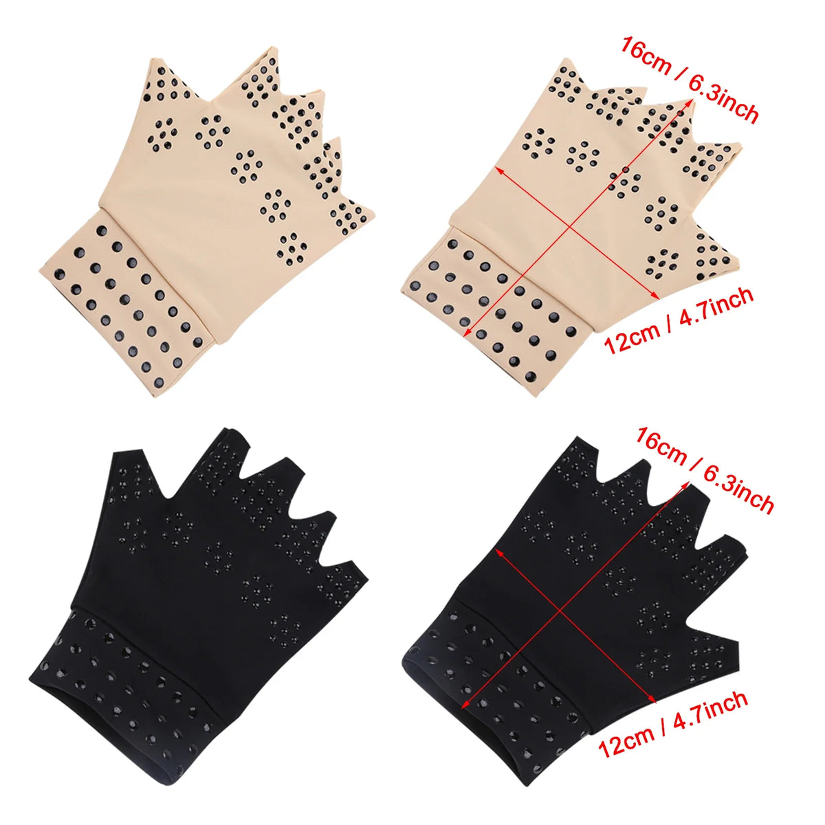 Unisex Nylon Fingerless Compression Gloves – Breathable 1 Pair Fingerless Compression Gloves Qme