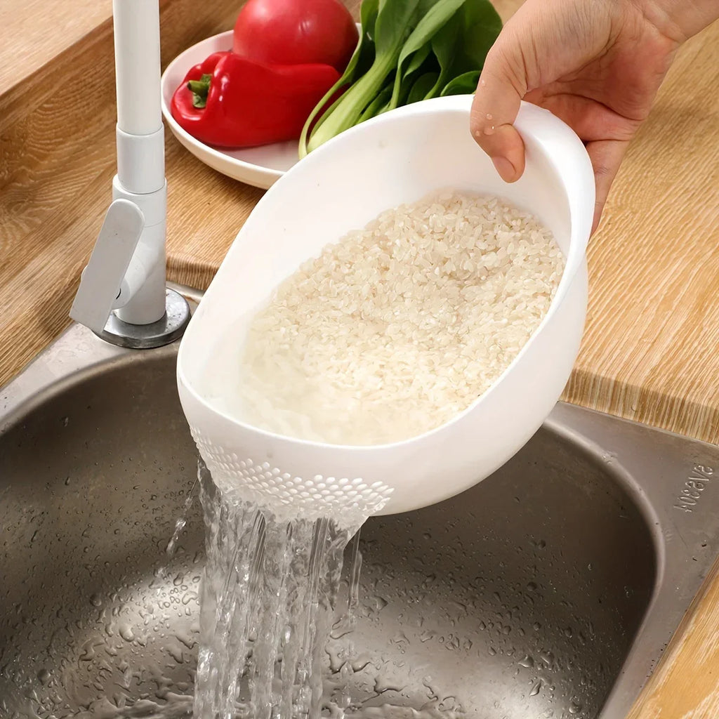 Rice Washing Drain Basket – Plastic Colander & Sieve | Qme Kitchen Colander Sieve Qme