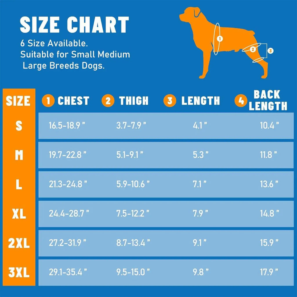 Dog Rear Leg Brace – Adjustable Wrap with 4 Metal Stabilizers Dog Leg Brace Qme