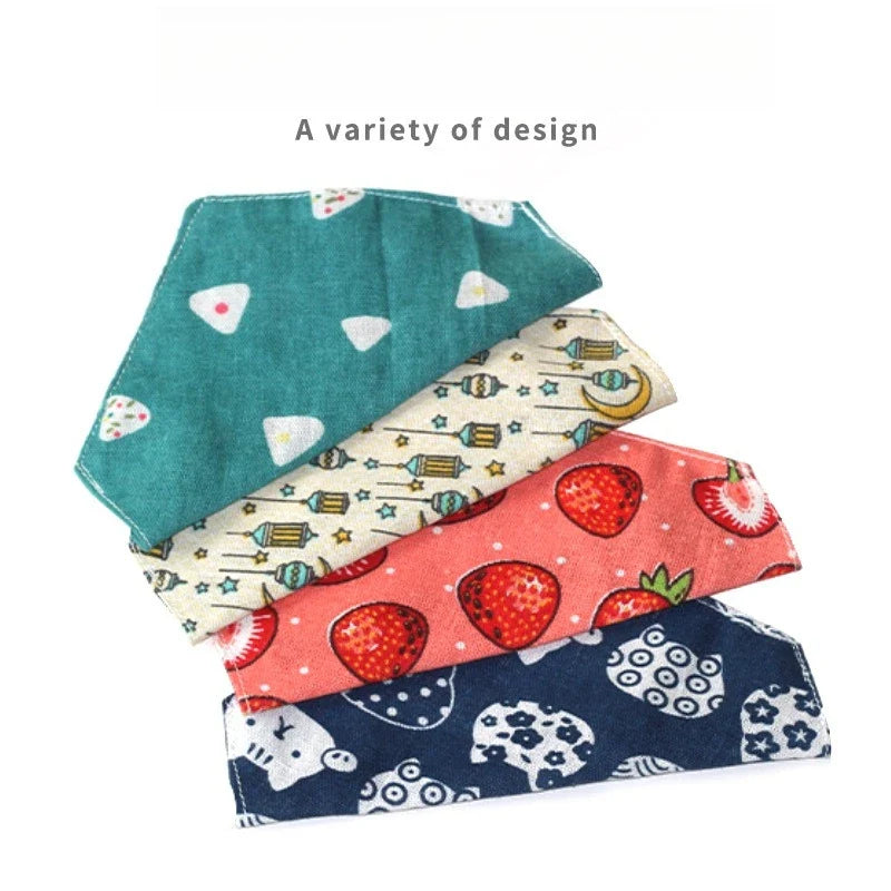Triangle Pet Drool Bib | Collar-Free Water-Absorbing Linen Pet Drool Bib Qme
