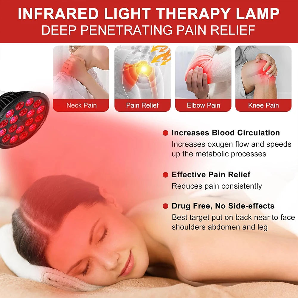 E27 660nm Red & 850nm Near Infrared Light Therapy Bulb 18 LEDs Light Therapy Bulb Qst