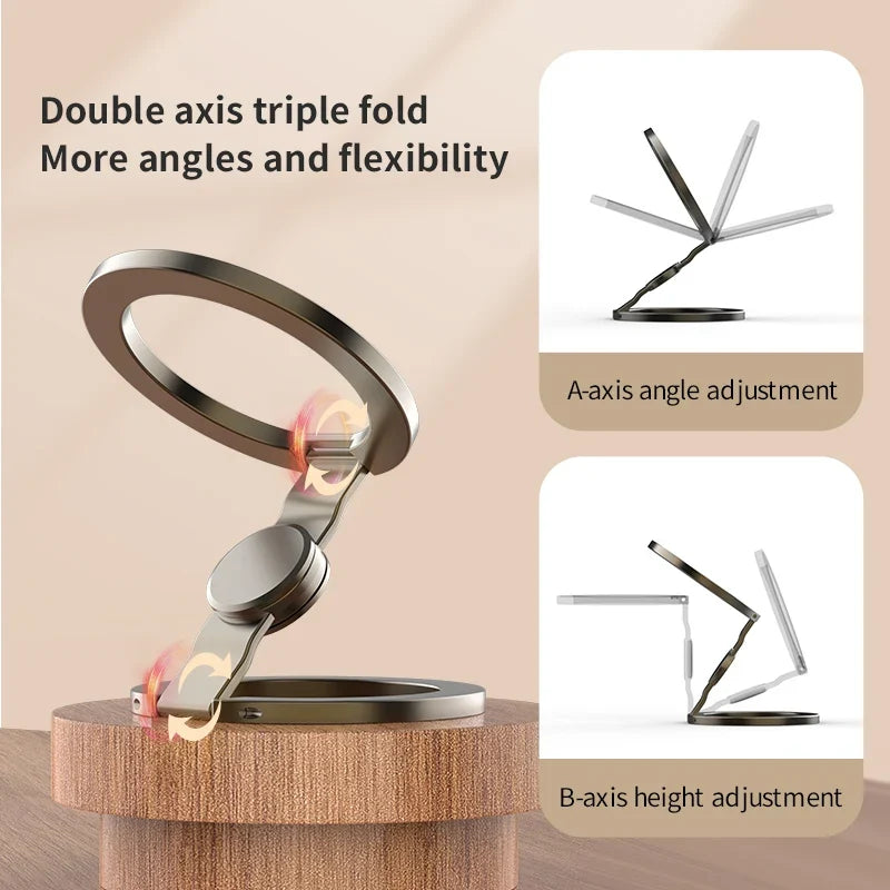Foldable Magnetic Phone Stand Holder – iPhone 17 16 15 14 13 Magnetic Phone Stand Qme