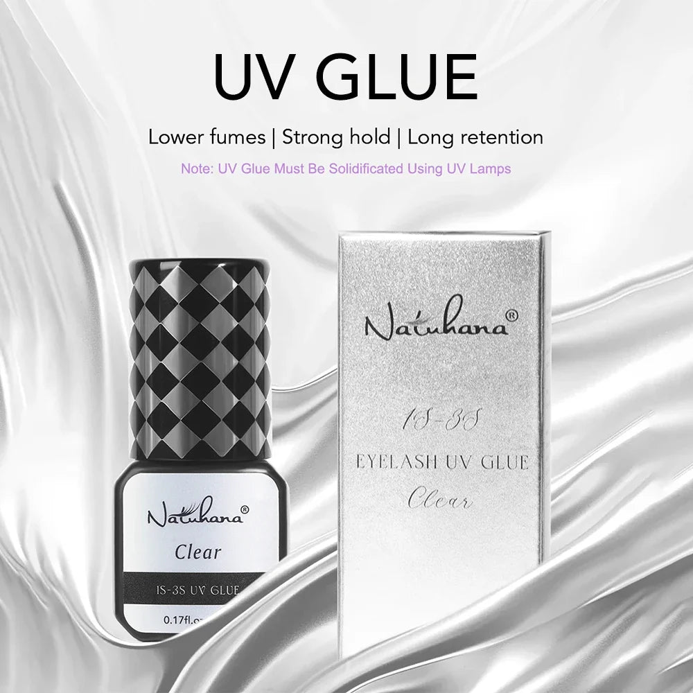NATUHANA UV Lash Glue – Fast-Drying Strong False Lash Adhesive Lash Extension Adhesive Qme