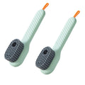 Soft Bristle Liquid Shoe Brush – Long Handle Cleaner Shoe Cleaning Brush Qme 2PCS Green