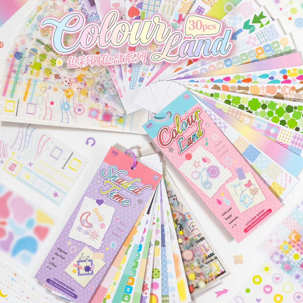 Cartoon Die-Cut Sticker Book – Multi-Material Scrapbooking Kit Scrapbooking Sticker Book Qme AB