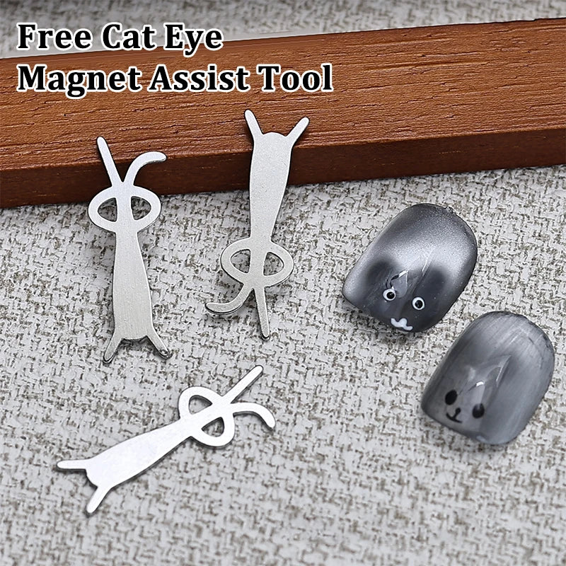 5-Piece Cat Eye Nail Magnet Stick Set – Rabbit, Bear & Heart Nail Art Magnets Qst