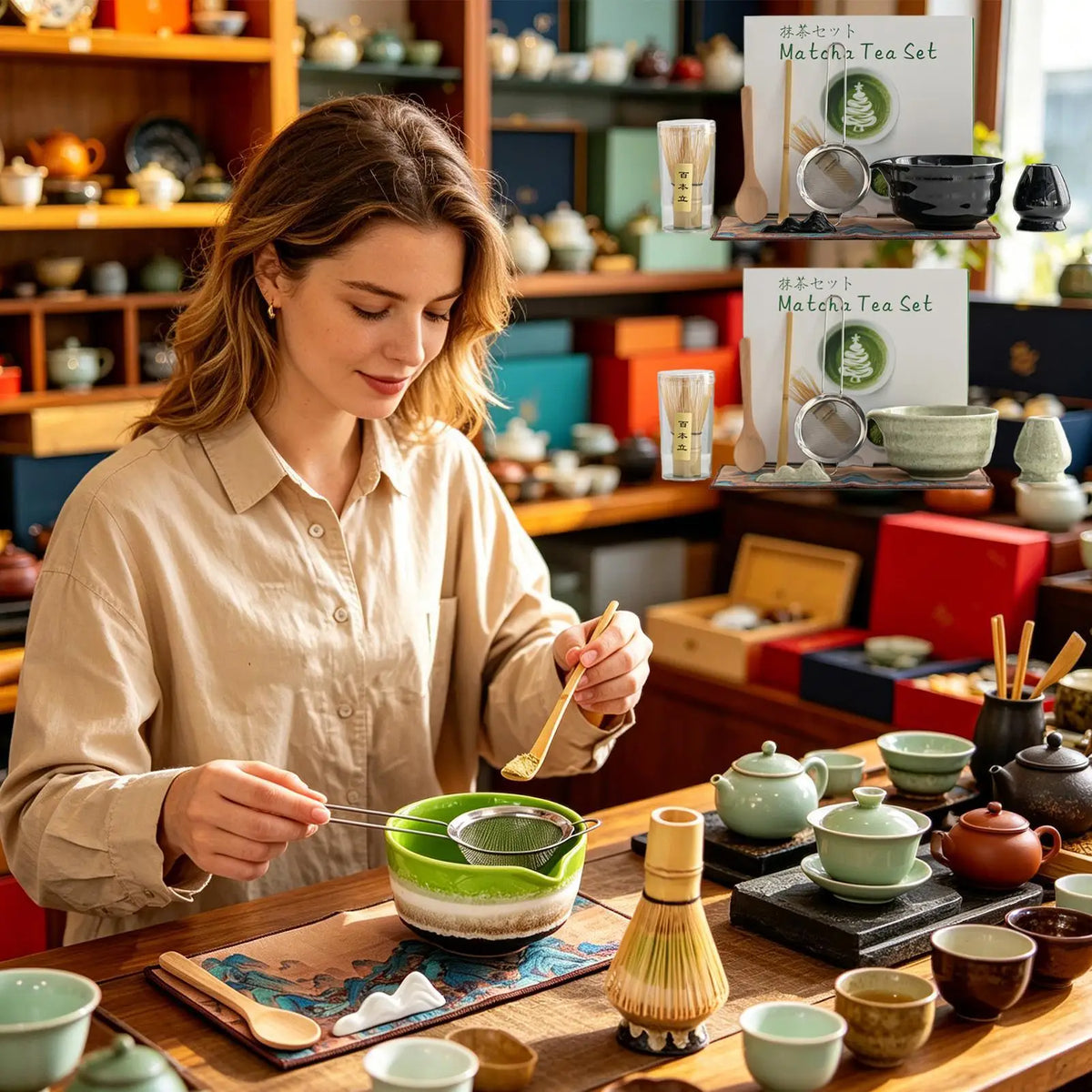 Japanese Tea Ceremony Ceramic Set – Chasen Bowl & Scoop Tea Ceremony Set Qme