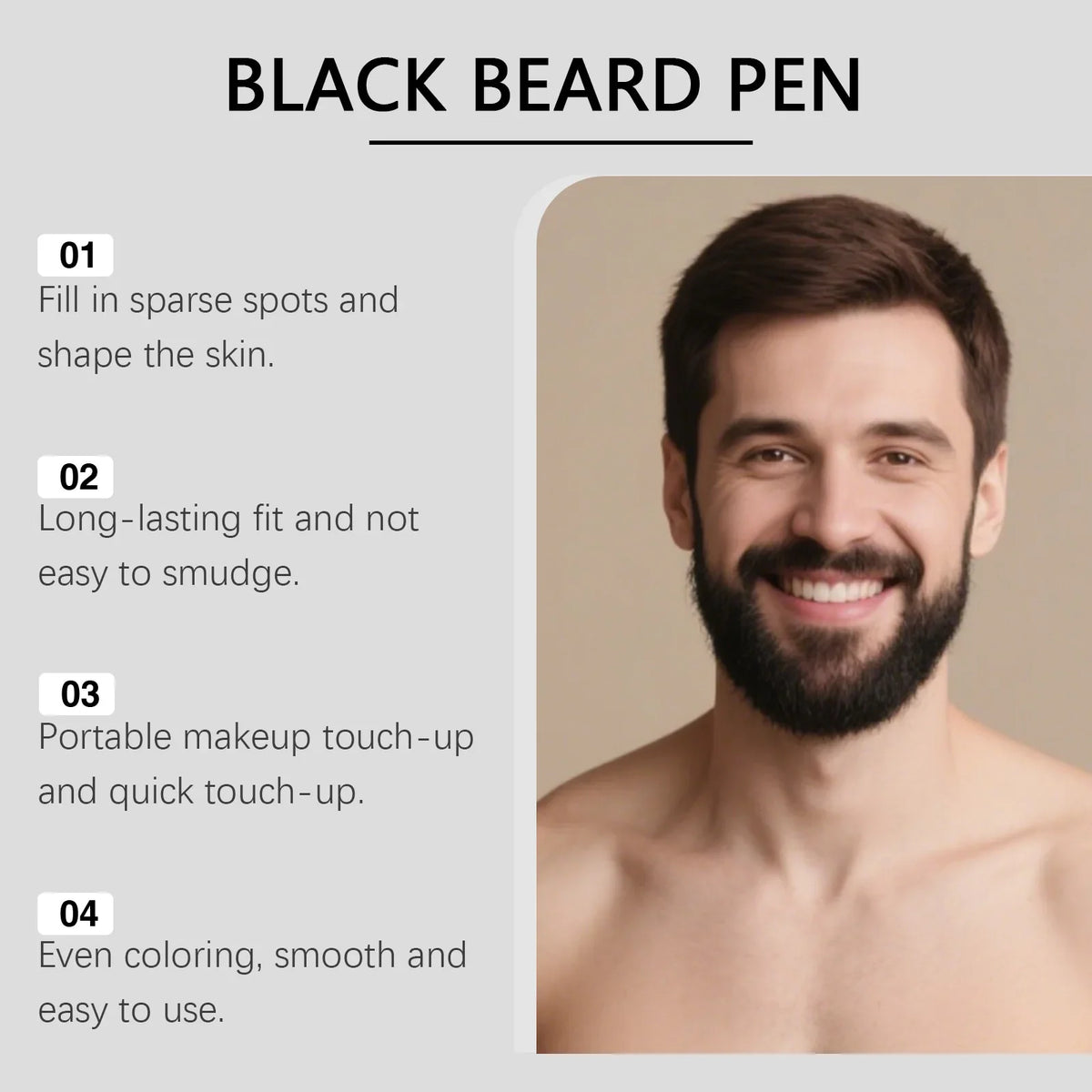 Instant Beard Filler Pen & Comb – Waterproof Moustache Enhancer Beard Filler Pen Qme