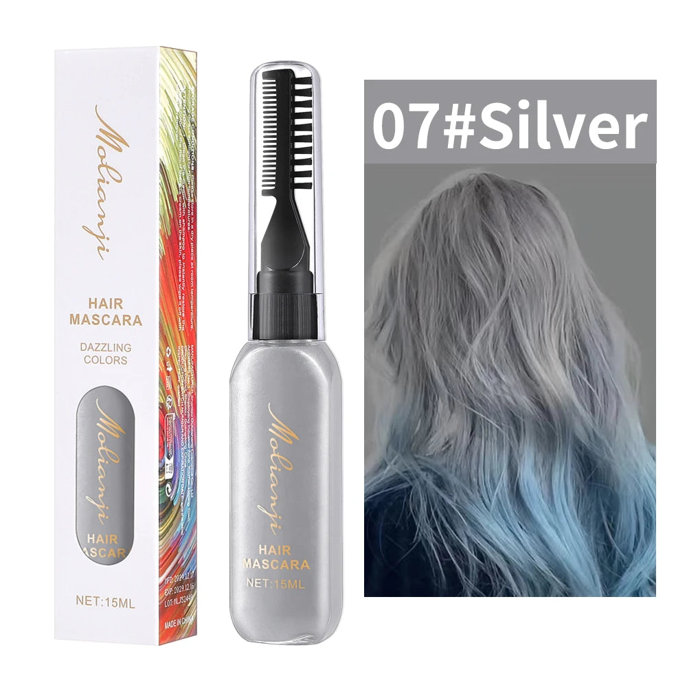 Temporary Hair Color Mascara Wand – Disposable Hair Dye Cream Temporary Hair Color Qst 7 Silver