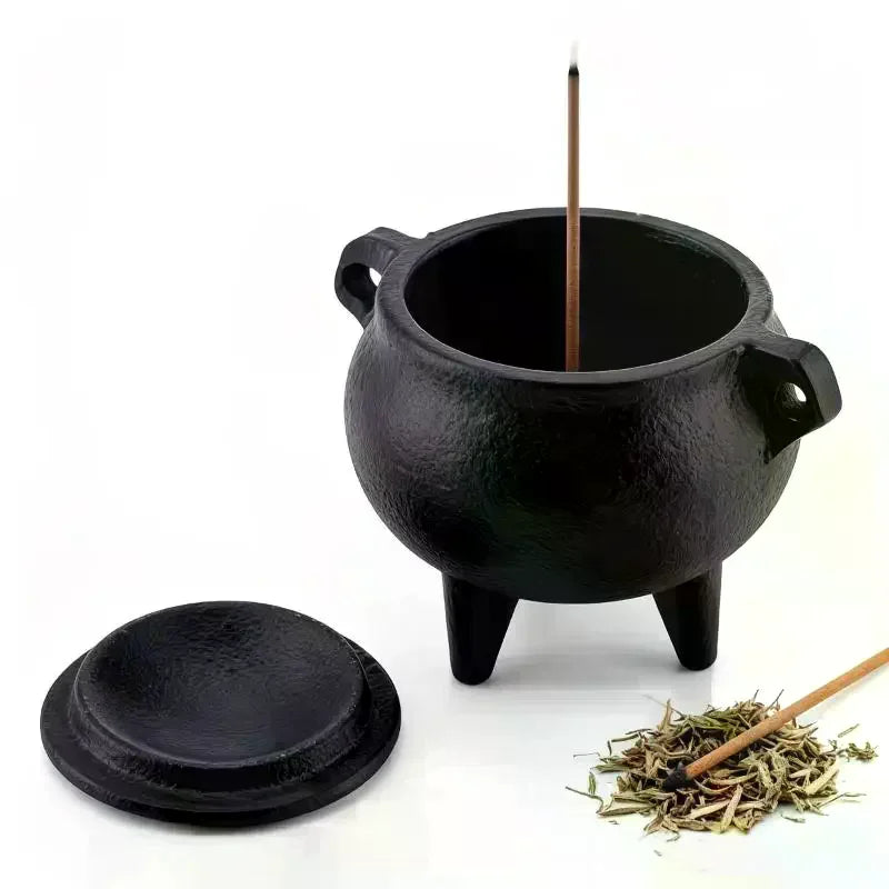Mini Cast Iron Incense Burner & Sage Smudge Pot Incense Burner Qme