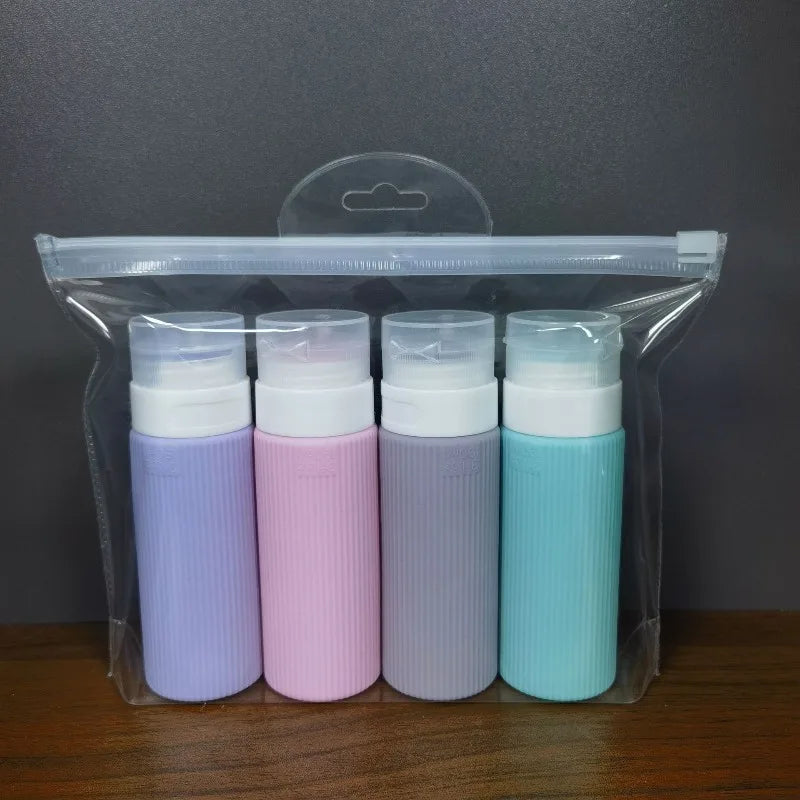 Silicone Travel Squeeze Bottles Leakproof Refillable Set of 4 Travel Squeeze Bottles Qme 4Pcs Set