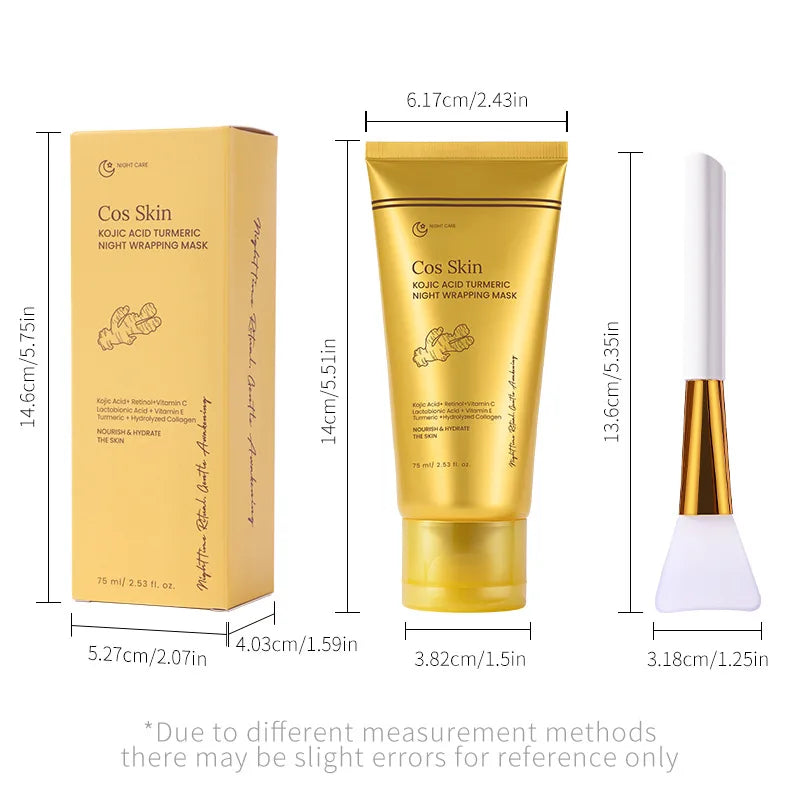 Kojic Acid & Turmeric Overnight Peel Off Mask | Collagen Overnight Face Mask Qme