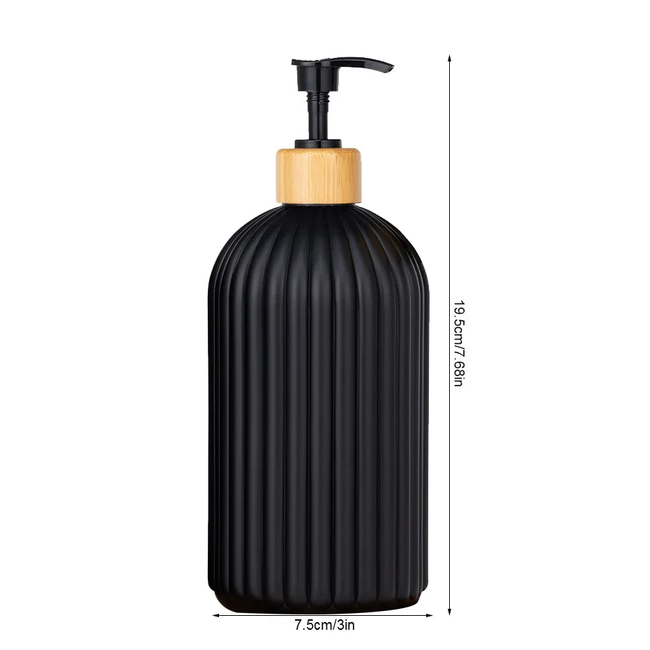 Bamboo Pump Refillable Soap Dispenser 500ml – 5 Colors Soap Dispenser Qme