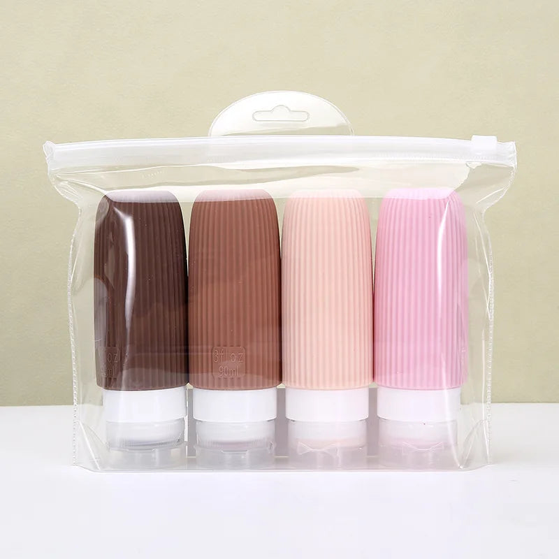 Silicone Travel Dispenser Bottles – Leakproof Refillable 90ml Travel Dispenser Bottles Qme 4x90ml