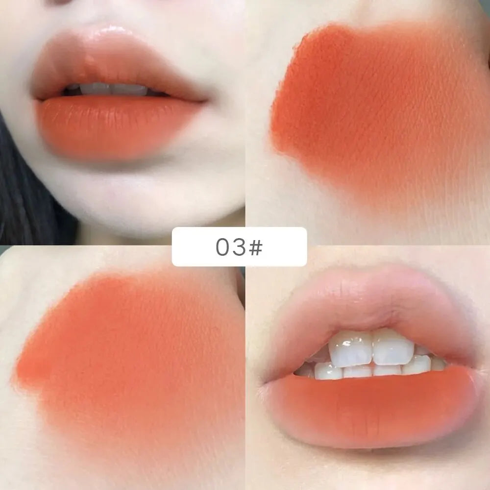 Gege Bear Matte Velvet Lip Glaze – Long-Lasting, Non-Drying Matte Lip Glaze Qme Orange GX1075-3