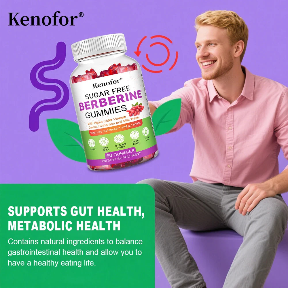 Berberine Gummies – Ceylon Cinnamon & Milk Thistle | 60ct Herbal Gummy Supplement Qst