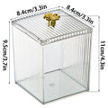 Clear Cotton Puff & Swab Storage Box – Bathroom Makeup Organizer Makeup Storage Jar Qme Transparent
