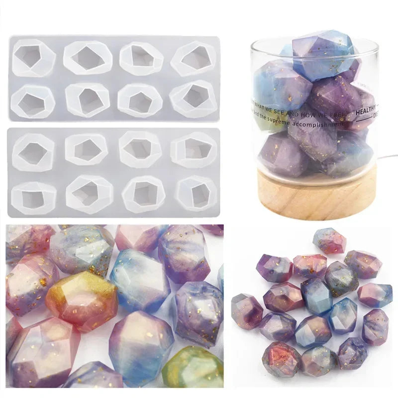 Crystal Silicone Epoxy Resin Mold – DIY Jewelry & Ice Cube Set Silicone Resin Mold Qme