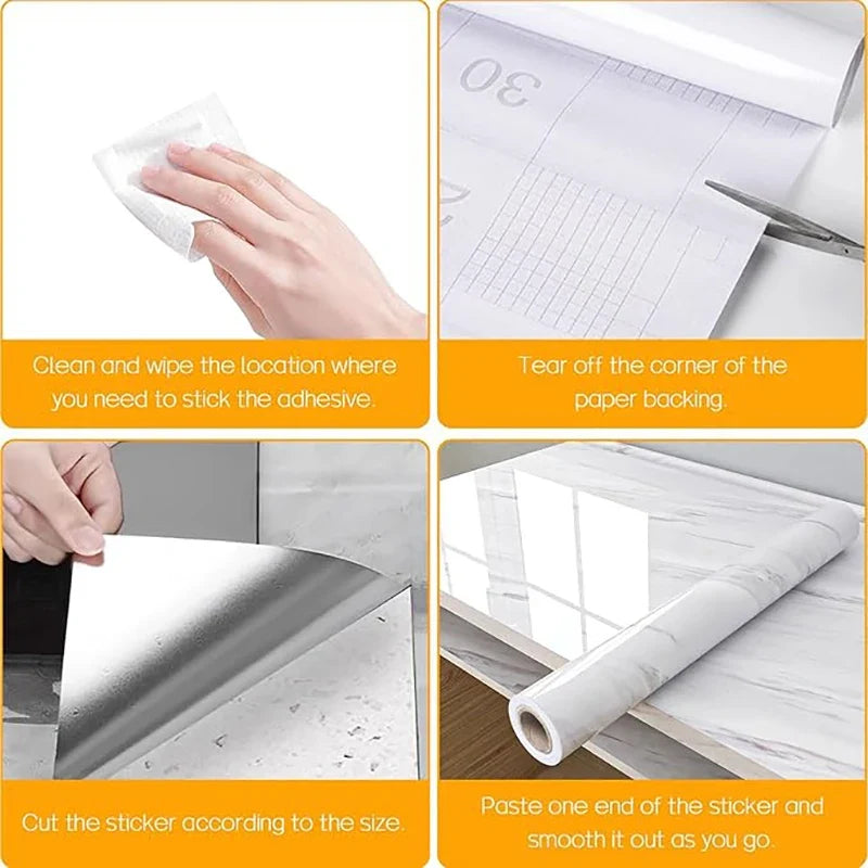 Peel & Stick Waterproof Oil-Resistant Wallpaper – Kitchen & Bath Peel & Stick Wallpaper Qme