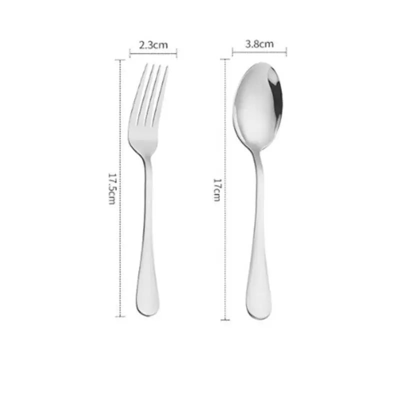Stainless Steel Flatware Set – Spoon & Fork Cutlery 2-Piece Flatware Cutlery Set Qme Silver