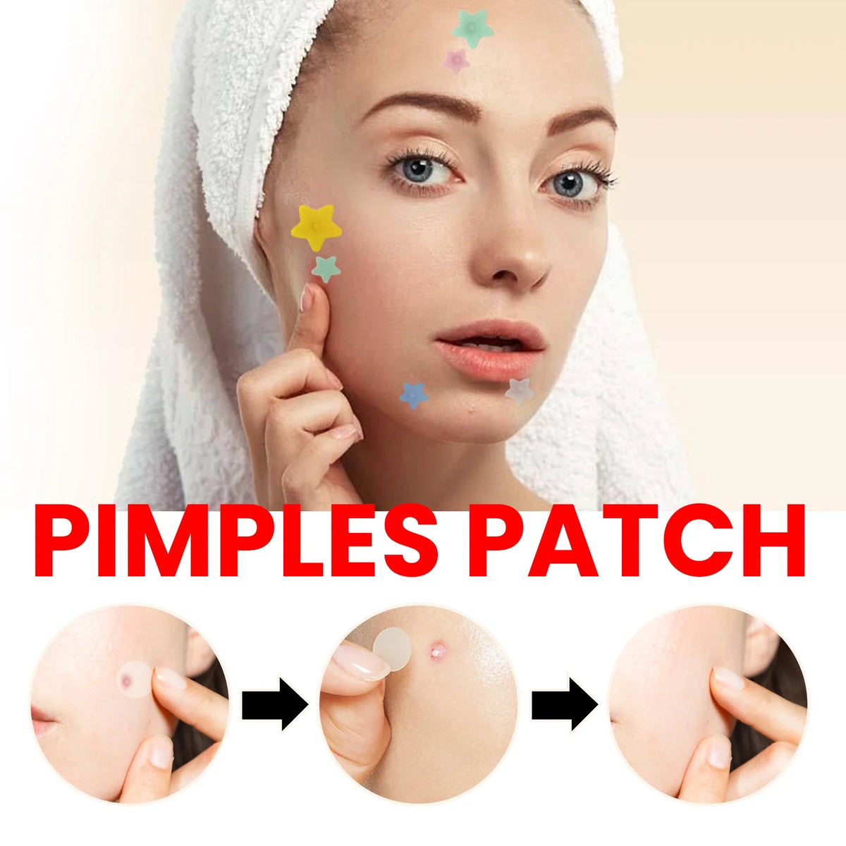 Hydrocolloid Acne Patches Star-Shaped Blemish Cover 200pc | Qme Acne Spot Patches Qme